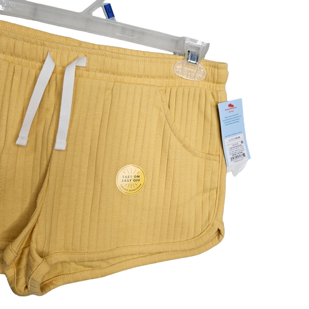 Cat & Jack Girl's Yellow Athletic Shorts Pockets Stretch NWT Girl's Large Plus - Picture 4 of 8